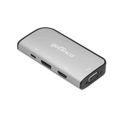Imagem de gofanco Estação de ancoragem USB-C MST para laptop com exibição de vídeo única/dupla/tripla (hub/dock compatível com Thunderbolt 3) com adaptador de monitor HDMI/DisplayPort/VGA (DP Alt-Mode