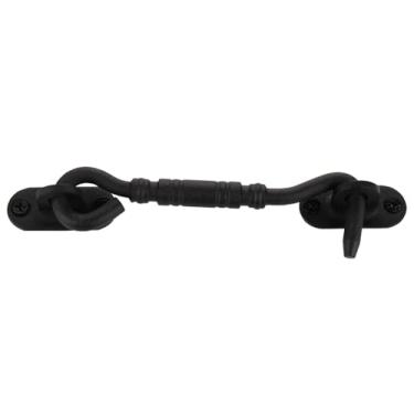 Imagem de Trava para porta de celeiro de 15,2 cm branca com trava de gancho e olhal de 15,2 cm para cabine, ganchos de cabine extra longos e grossos, peixe-corrente, trava sólida para correr e janelas de portas de quarto