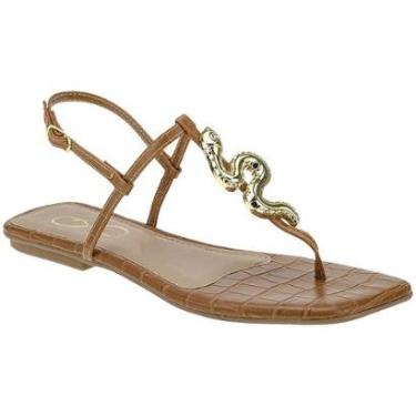 Imagem de Sandália Rasteira Dedo Croco Aplique Cobra-Feminino