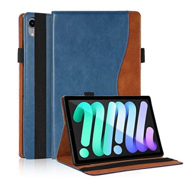 Imagem de TIPOYOROO Capa para iPad mini 7 (A17 Pro) 2024 / iPad mini 6 2021, iPad mini 6ª geração 21.1 cm, capa flip de couro PU empresarial multi-ângulo com suporte para lápis e compartimento para cartão