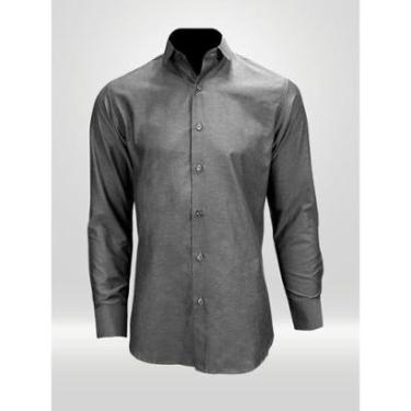 Imagem de Camisa Masculina Social Manga Longa Chumbo-Masculino