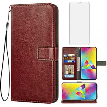 Imagem de Asuwish Capa carteira compatível com Samsung Galaxy M20, protetor de tela de vidro temperado e capa flip de couro, suporte para cartão, acessórios de celular, capas de telefone para Glaxay M 20 M20,