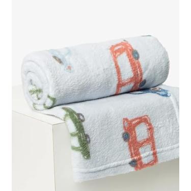 Imagem de Cobertor Manta Microfibra Fofinha e Macia para Bebês 70cm X 100cm Meninos. Carrinho.