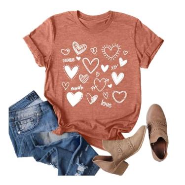 Imagem de Anbech Camisetas femininas Kindness Be Kind Teacher Graphic Tees manga curta casual, Salmão, G