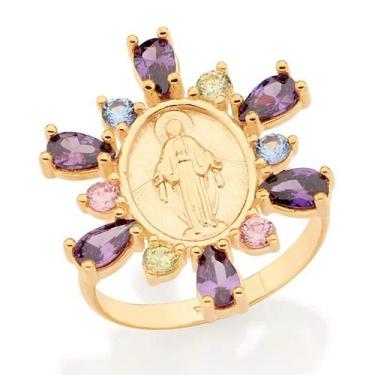 Imagem de Anel banhado ouro 3x 24k 18k e 22k feminino rommanel oval zircônias no