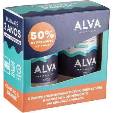 Imagem de Kit com 2 Desodorantes Stick Cristal 120G - Alva Personal Care