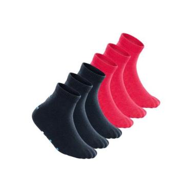 Imagem de Kit 6 Pares de Meias Bebê Antiderrapante Lupo 2041-032 Colorido, Rosa
