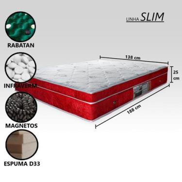 Imagem de Colchão Massageador Casal Padrão Com Espuma D33 Firme - ALLMAG, Vermel