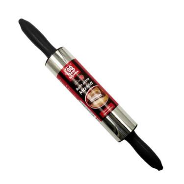 Imagem de Rolo de Massa Inox Giratório 37,5cm para Pães Pizza Massa - SQ Só Qual