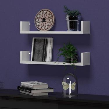 Imagem de Kit 2 Prateleiras Em U Porta Livros Revistas Porta Retratos Decoração 