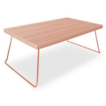 Imagem de Mesa de Centro Berlim Retangular em Aço e MDF Clean - Cobre e Jade - G