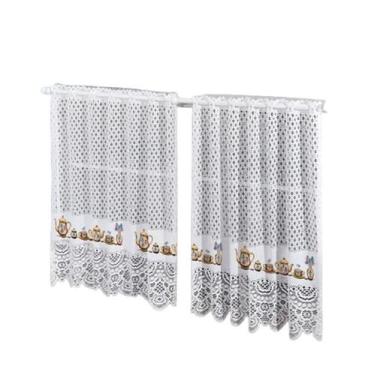 Imagem de Cortina Pia Vitro Renda Cozinha Bule 1,60X0,80 Alt - Interlar