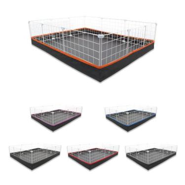 Imagem de Cercado Aramado Porquinho da Índia 90x120 Cm Branco com Bandeja Higiên