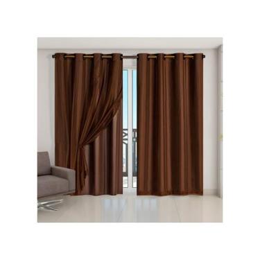 Imagem de Cortina Blackout c/ Voil PVC 100% Boqueia Corta Luz Varão 2m - Mava En