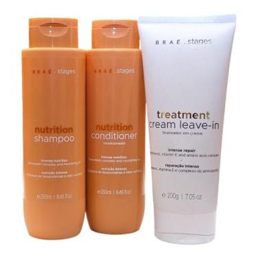 Imagem de Kit Braé Stages Nutrition - Shampoo 250ml + Condicionador 250ml + Leav