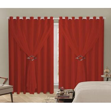 Imagem de Cortina Blackout PVC 2,80x2,30 Com Tecido Voil Sala e Quarto - BOB SHO