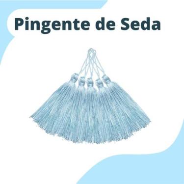 Imagem de Pingente De Seda Tassel - Franja - Azul Bebê - Com 50 Unidades - Nybc
