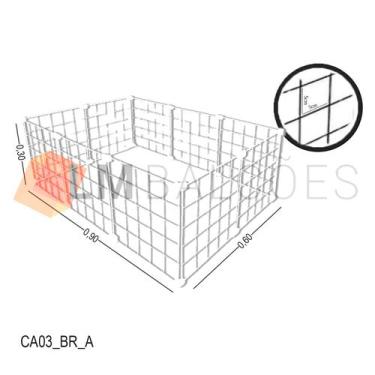 Imagem de Cercadinho Aramado Branco Para Pet - 0,90 X 0,30 X 0,60m - LM Balcoes