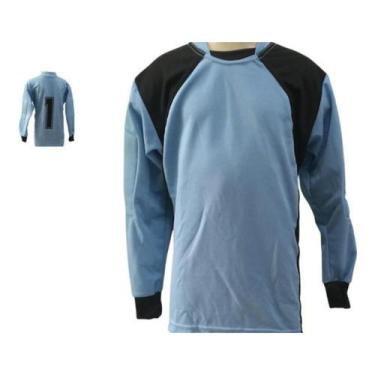 Imagem de Camisa De Goleiro Acolchoada Com Espuma - TRB, Celeste, Preto, G