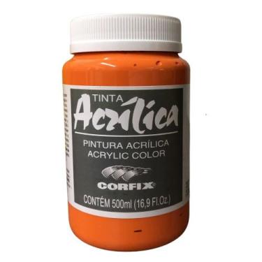Imagem de Tinta Acrílica Corfix Para Telas 500ml G1 Escolha a Cor , LARANJA