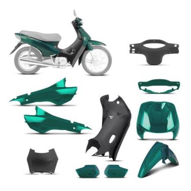 Imagem de Kit Peças Plásticas Biz 100 1998 À 2005 - PRO TORK, VERDE RIVIERA 2000