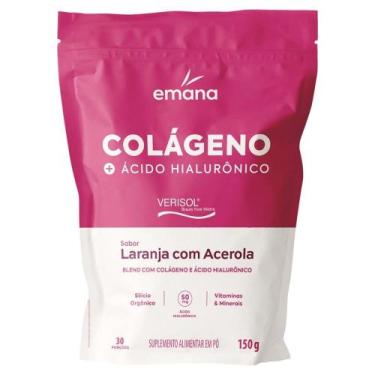 Imagem de Colágeno + Ácido Hialurônico Laranja/Acerola Emana 150g