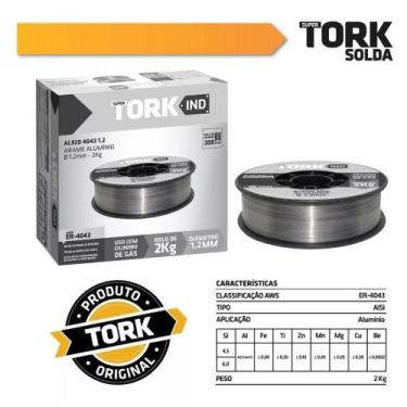 Imagem de Arame solda 1,2mm mig 2kg er4043 al9204043-1.2 - SUPER TORK, UNIC, UNI