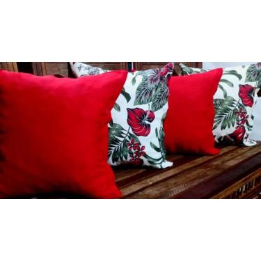 Imagem de kit 4 capas de almofadas Gorgurinho /Oxford Vermelho 45x 45 - THAIS EN