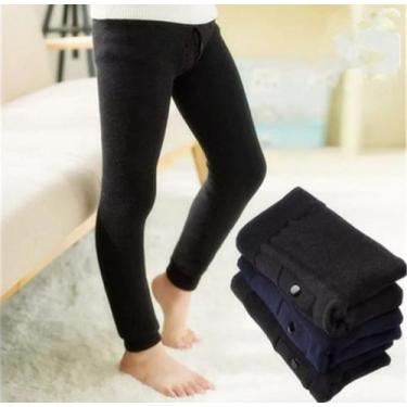 Imagem de 2 Meia Calça infantil térmica flanelada sem pé fleece lã inverno frio 