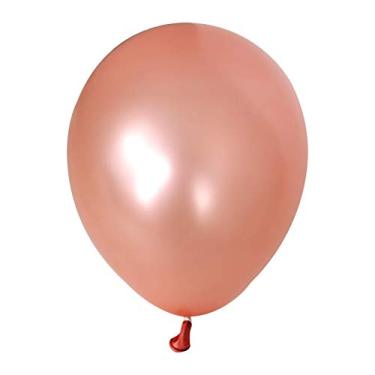 Imagem de YINCHI 100 peças de balões de látex de ouro rosa perolado de 30 cm, grandes, grossos, redondos, brilhantes, perolados, biodegradáveis, granel, gás hélio ou inflados a ar, para crianças, aniversário,