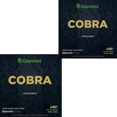 Imagem de Kit 2 Encordoamento Cavaquinho Giannini Cobra GESCP Níckel Pesada 0.01