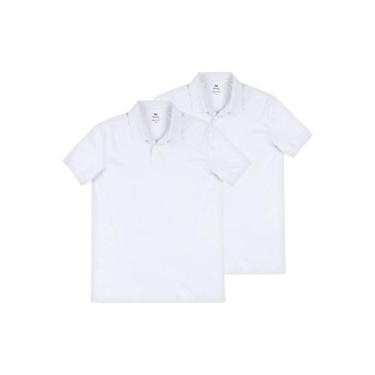 Imagem de Kit com 2 Camisetas Polo Masculina Hering N3a7, Branco, XG