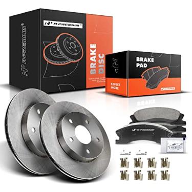 Imagem de A-Premium Rotores de freio a disco ventilados frontais de 12,01 polegadas (305 mm) + kit de pastilhas de cerâmica compatível com modelos selecionados de Jeep - Grand Cherokee 1999 2000 2001 2002 2003