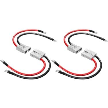 Imagem de Datanly 4 peças de conector rápido de bateria com anel de cobre compatível com Anderson 50A cabo de alimentação de guincho para Lifepo4 bateria transferência de energia empilhadeira carrinhos de golfe