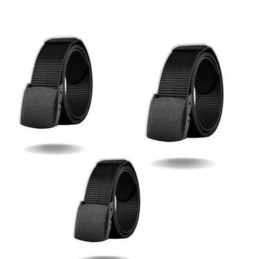 Imagem de Kit 3 Cintos Plástico Antialérgico Atacado Revenda - Evolution, Preto