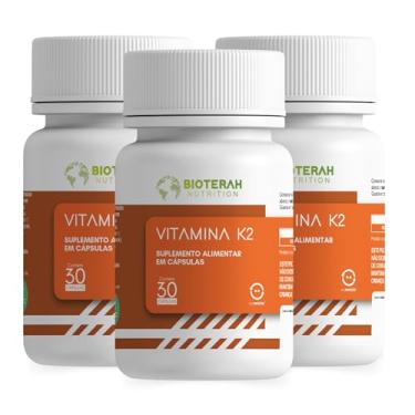 Imagem de Vitamina K2 Menaquinona MK7 90 Cápsulas BIOTERAH Original Auxilio Ósseo Nutrientes Suplemento Alimentar