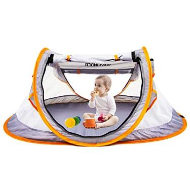 Imagem de Poray Tenda de praia infantil portátil pop-up FPS 50+ abrigo solar para rede mosquiteira e para-sol infantil tenda de viagem com bolsa de transporte e 2 estacas
