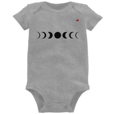 Imagem de Body Bebê Fases da Lua - Foca na Moda, Cinza, G