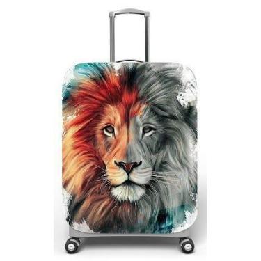 Imagem de Capa para mala de viagem M, medidas max C40x A59 x P27cm Estampa Leão 