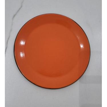 Imagem de 01 Prato Esmaltado Sobremesa  Original Ágata 20cm Cor Laranja  Postage