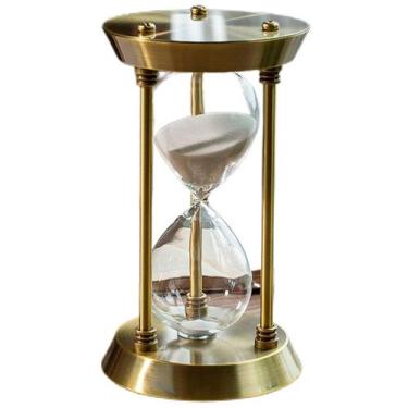 Imagem de Ampulheta Decorativa 60 Minutos em Metal Tamanho Grande 32 cm - Dourad