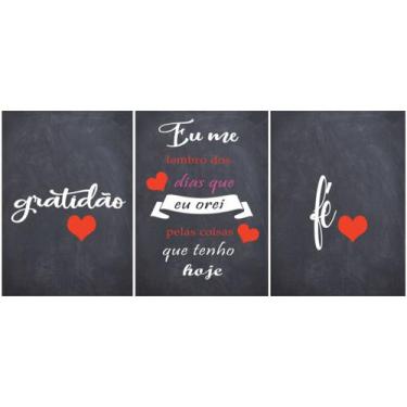 Imagem de Quadros plaquinhas MDF 3 pçs A4 - gratidão e fé - 33 - OS ARCANJOS