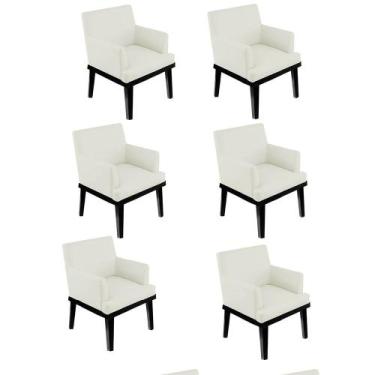 Imagem de Kit 06 Poltrona Cadeira Vick Decorativa Recepção Sala De Estar materia