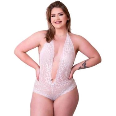 Imagem de Body Plus Size Decote Produndo Rendado XGG  Sensual - Impresioni, Bran