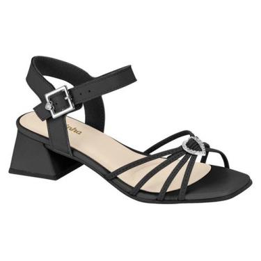 Imagem de Sandália Juvenil Infantil Molekinha Salto Brilho Glitter, Preto, 30 BR