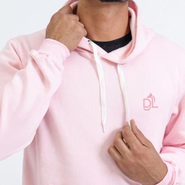 Imagem de Moletom Canguru DL Unissex Masculino Feminino, Rosa, GG