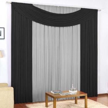 Imagem de Cortina Helena Decorativa 2,00m x 1,60m em Malha Gel com Bando - Nobre