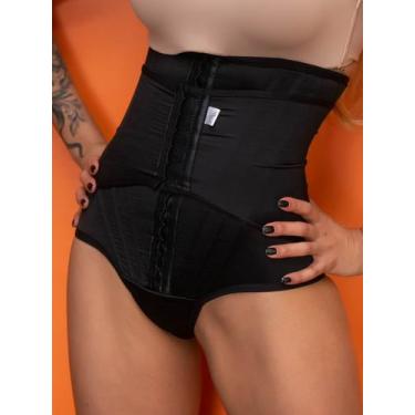 Imagem de Calcinha Cinta Faixa Dupla Modeladora 12 Barbatanas Alta Compressão De