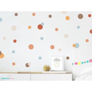 Imagem de Adesivo De Parede Bolinhas Poá Tons Terrosos - SENHORITA DECOR