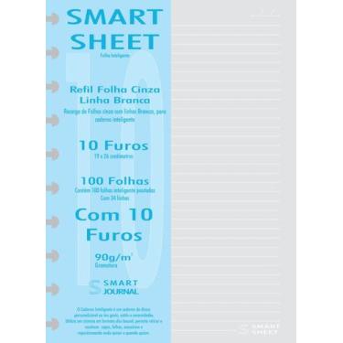 Imagem de Refil Caderno Inteligente 90g 100 FLS Pauta Branca 10 Furos - Best